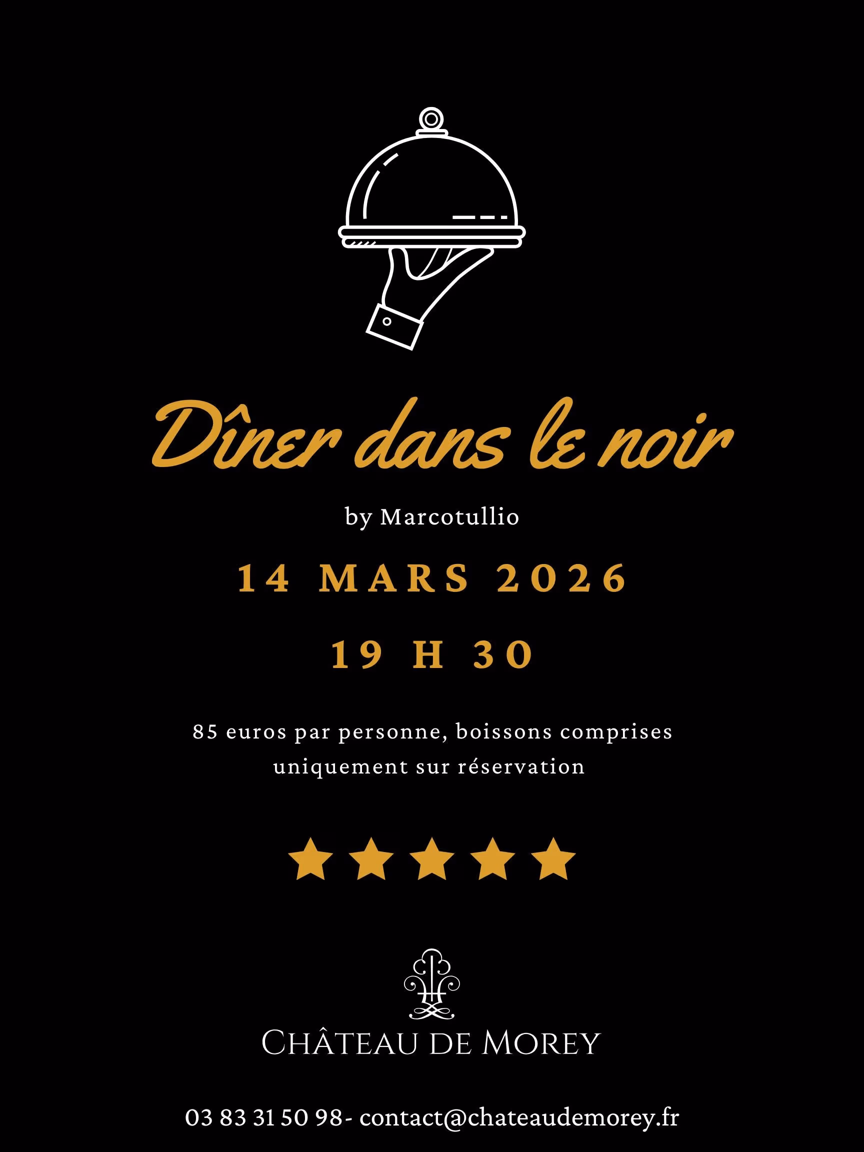 Diner dans le noir au Chateau de Morey : le 14 mars 2026